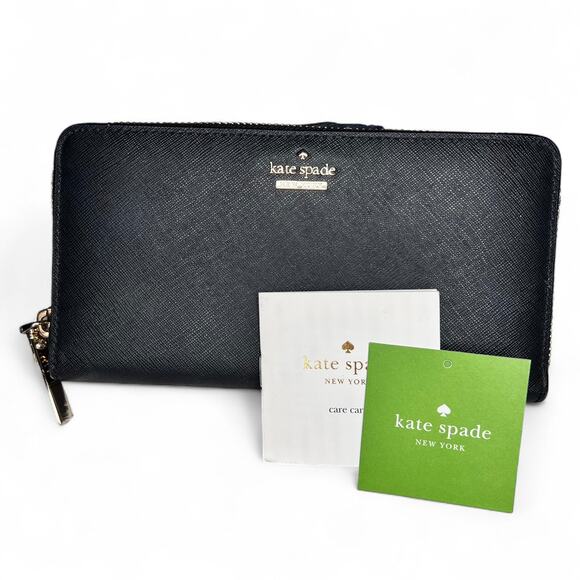Kate Spade Handbags - NWT Kate Spade Cameron Street Lacey Leather Wallet Black Boutique Line
